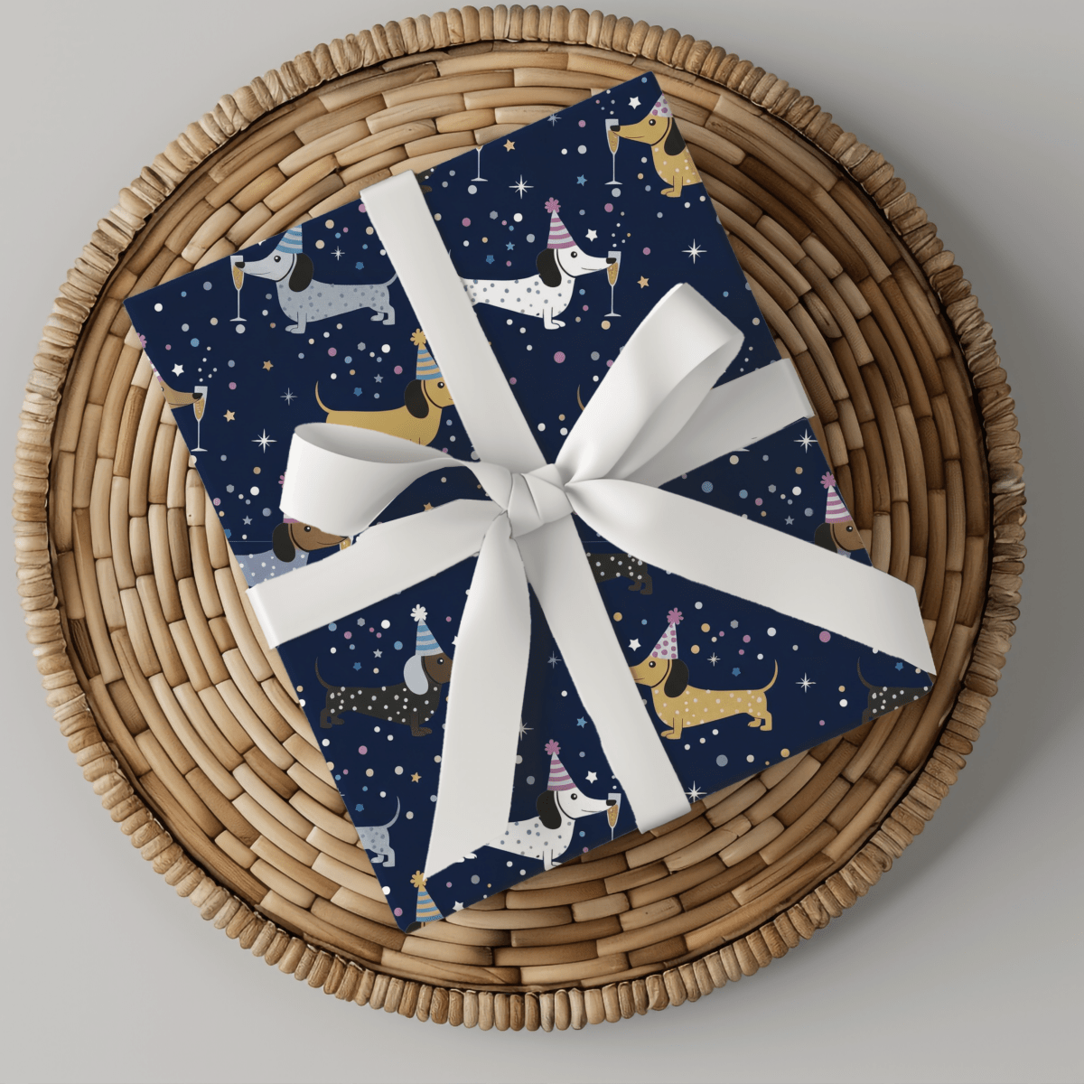 Midnight Zoomies & Champagne Dreams – Dachshund New Year’s Eve Wrapping