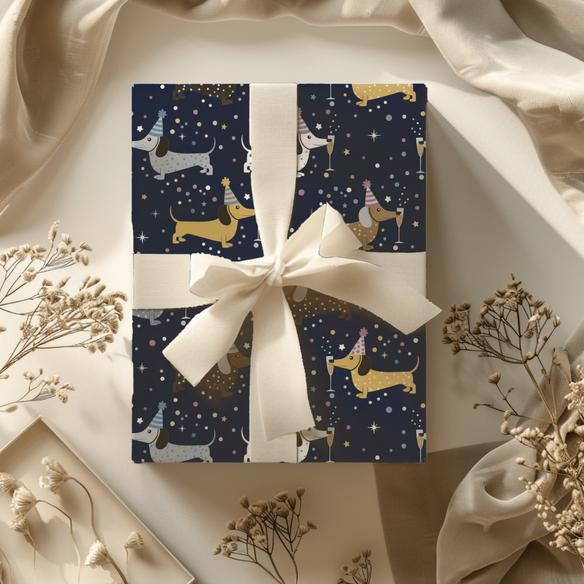 Midnight Zoomies & Champagne Dreams – Dachshund New Year’s Eve Wrapping