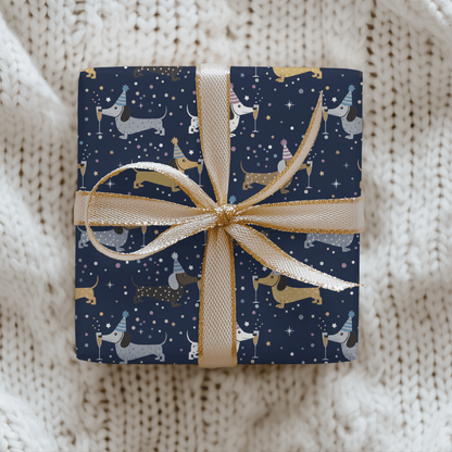 Midnight Zoomies & Champagne Dreams – Dachshund New Year’s Eve Wrapping