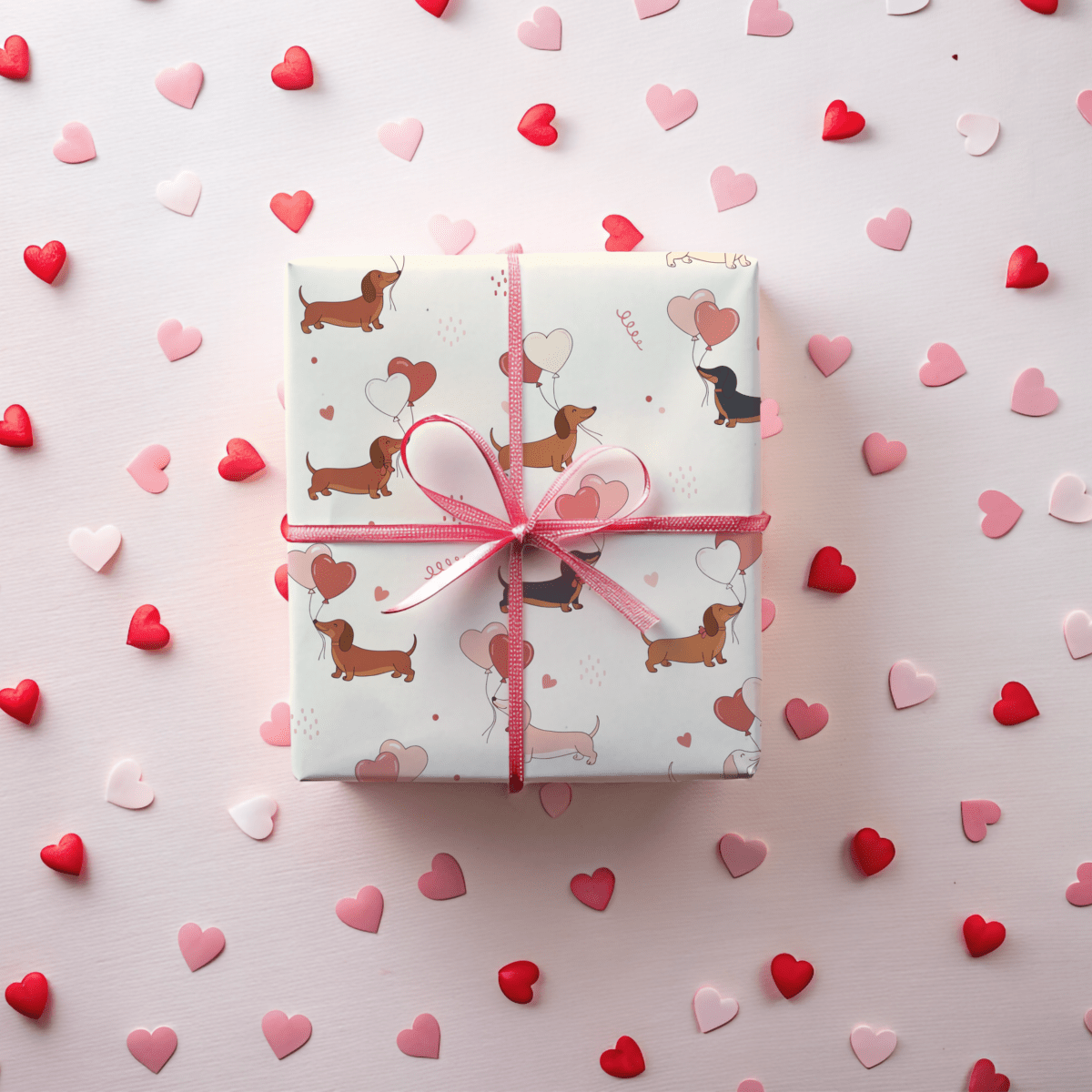 Love Letters & Long Dogs – Dachshund Valentine Wrapping Paper