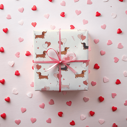 Love Letters & Long Dogs – Dachshund Valentine Wrapping Paper