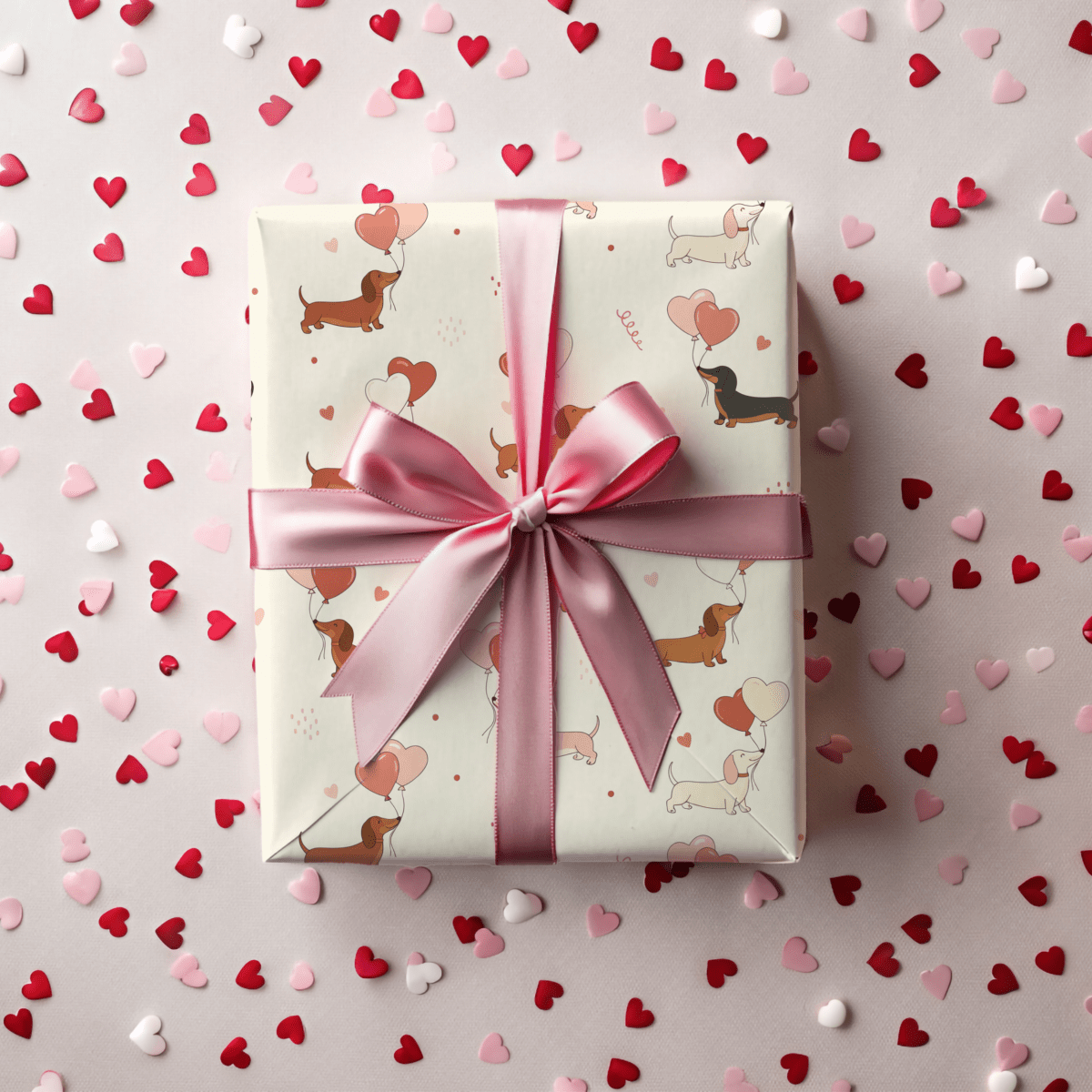 Love Letters & Long Dogs – Dachshund Valentine Wrapping Paper