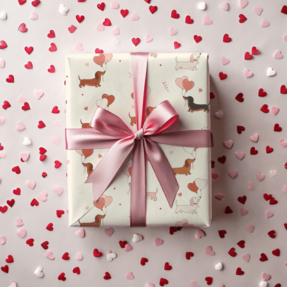Love Letters & Long Dogs – Dachshund Valentine Wrapping Paper