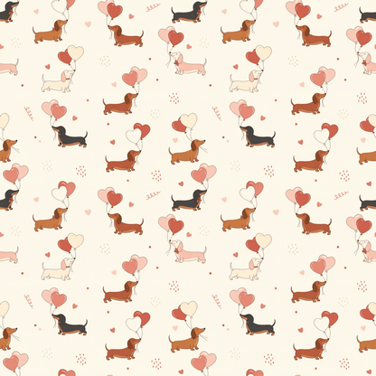 Love Letters & Long Dogs – Dachshund Valentine Wrapping Paper
