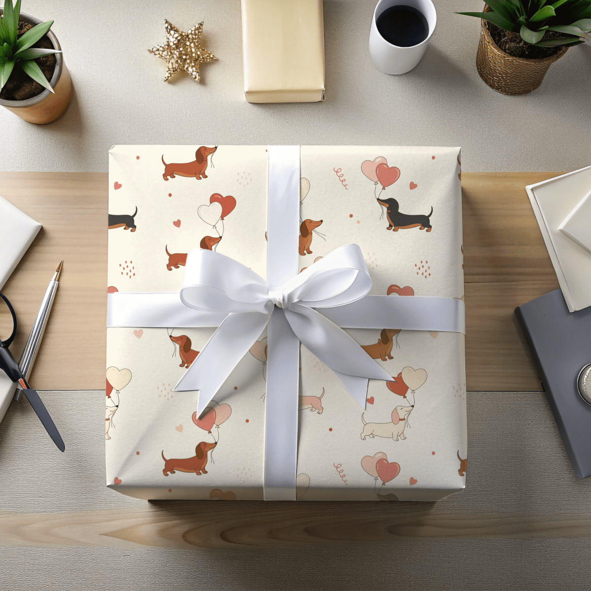 Love Letters & Long Dogs – Dachshund Valentine Wrapping Paper