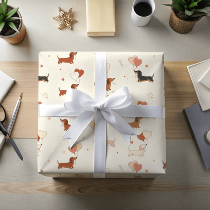 Love Letters & Long Dogs – Dachshund Valentine Wrapping Paper