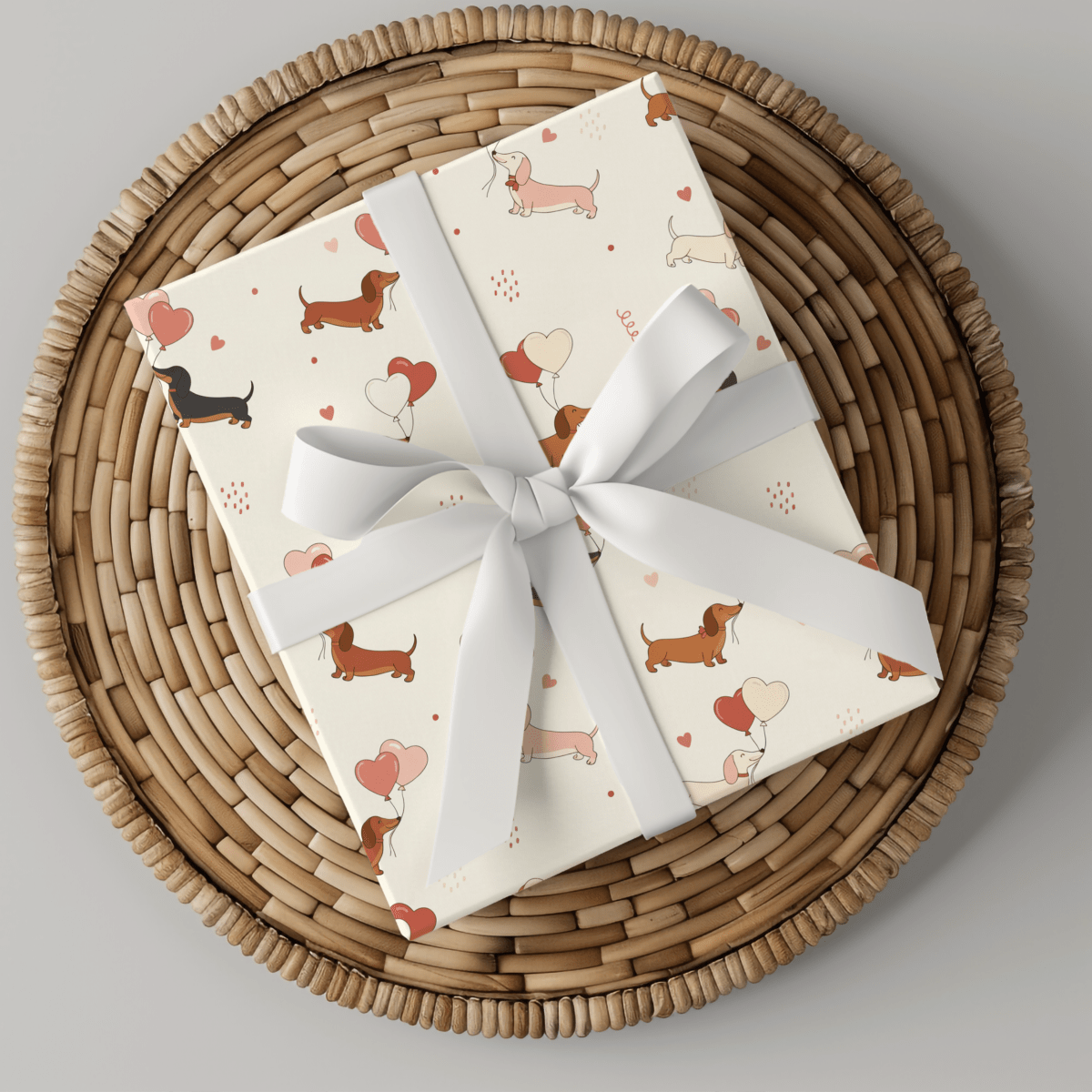 Love Letters & Long Dogs – Dachshund Valentine Wrapping Paper