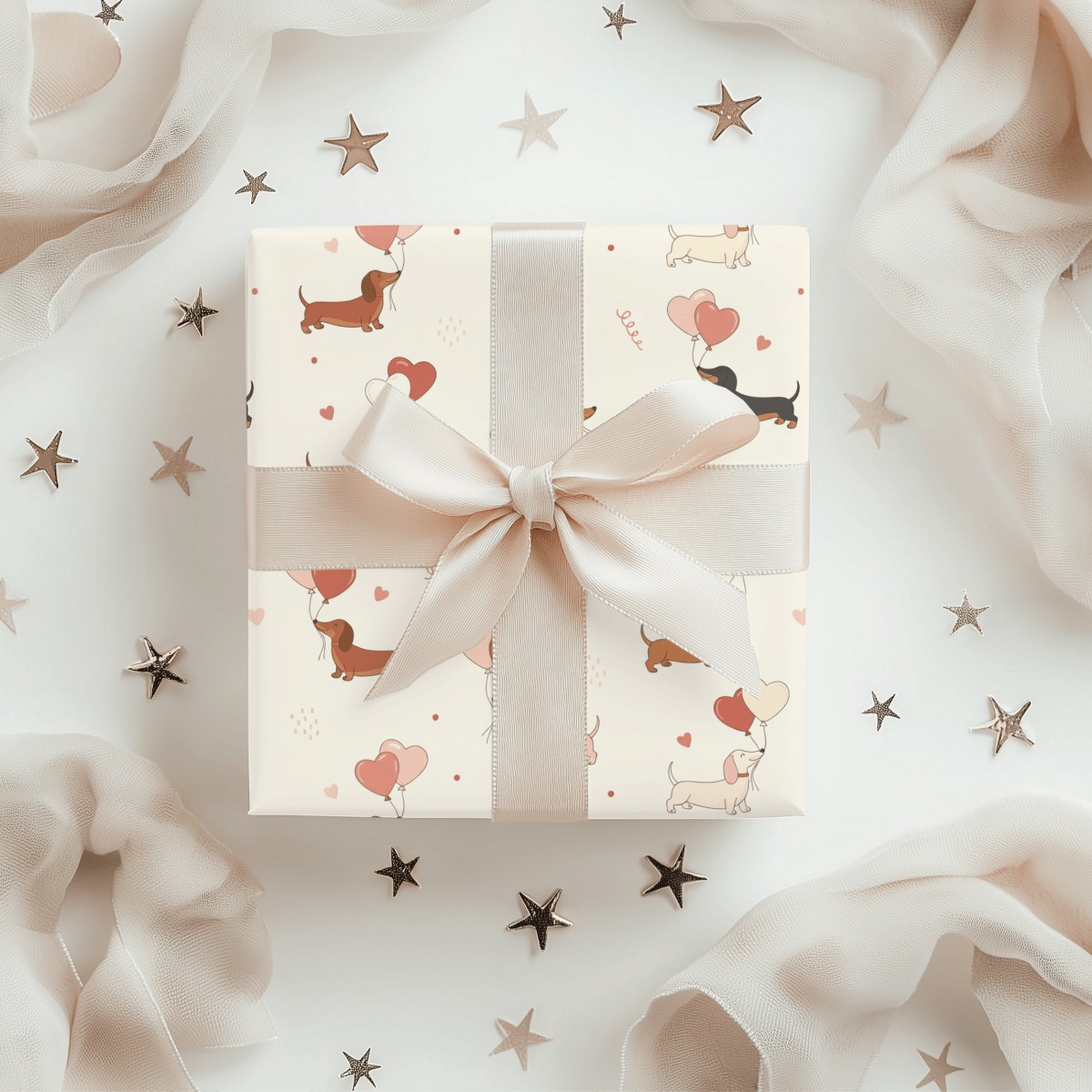 Love Letters & Long Dogs – Dachshund Valentine Wrapping Paper