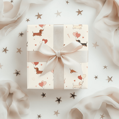 Love Letters & Long Dogs – Dachshund Valentine Wrapping Paper