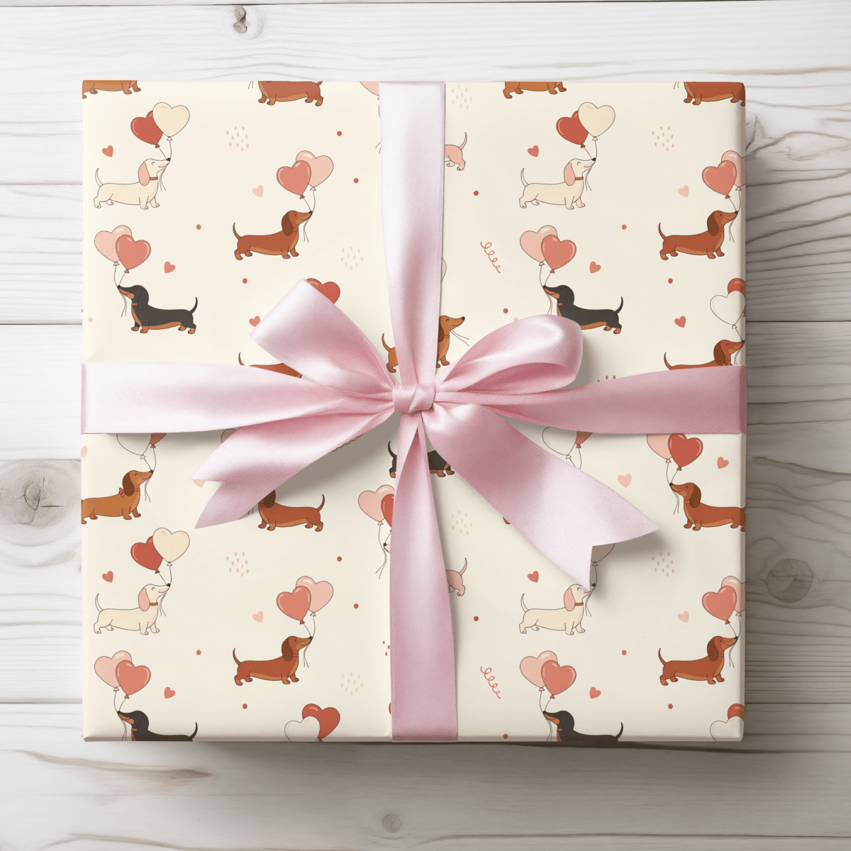 Love Letters & Long Dogs – Dachshund Valentine Wrapping Paper