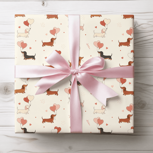 Love Letters & Long Dogs – Dachshund Valentine Wrapping Paper