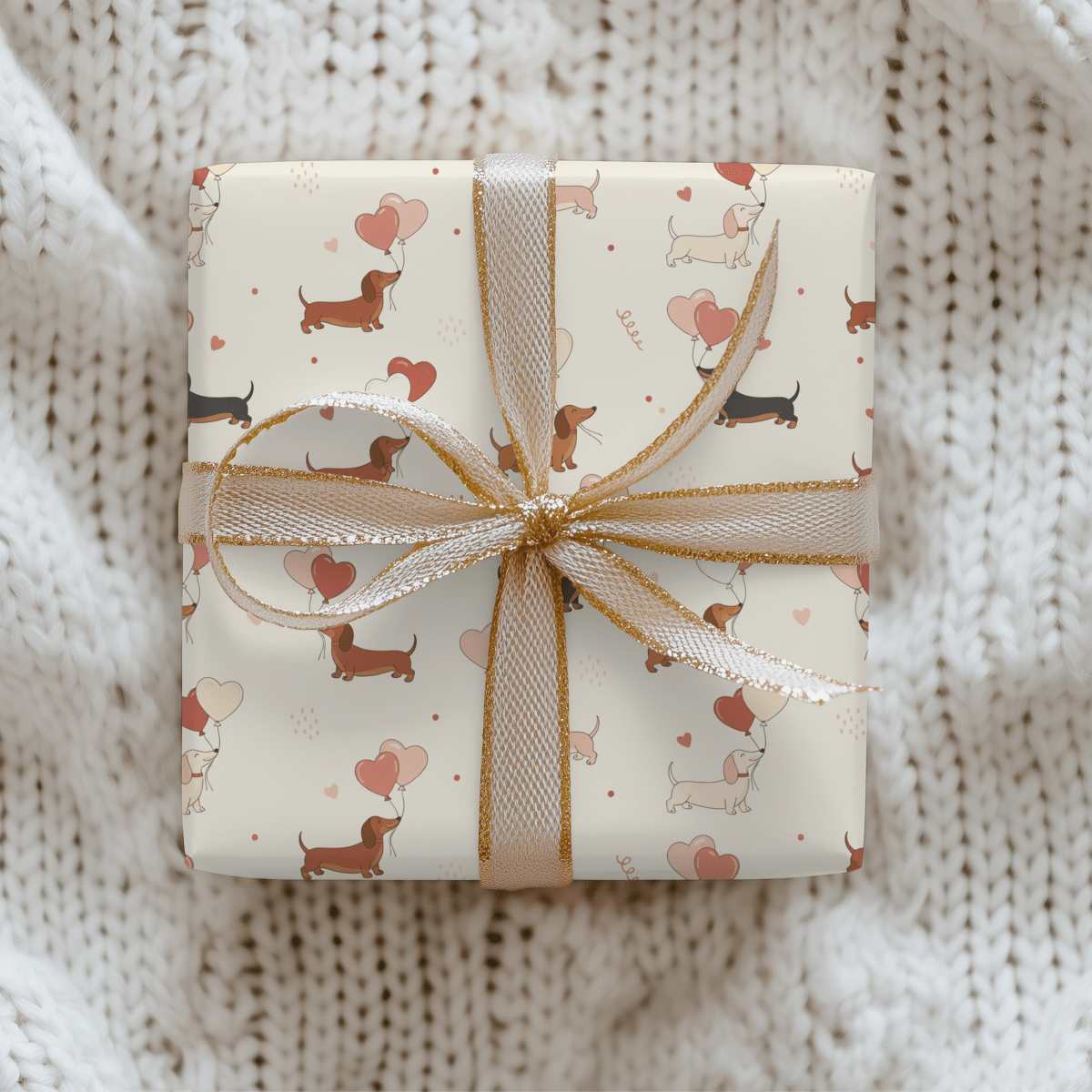 Love Letters & Long Dogs – Dachshund Valentine Wrapping Paper