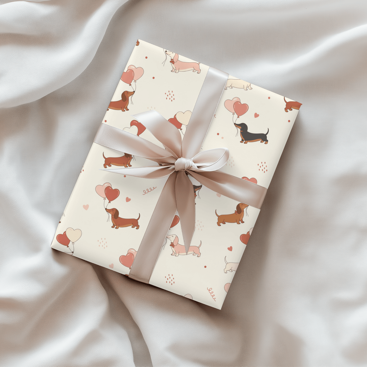 Love Letters & Long Dogs – Dachshund Valentine Wrapping Paper
