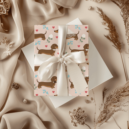 Happily Ever After & Very Long Aisles – Dachshund Wedding Wrapping Paper
