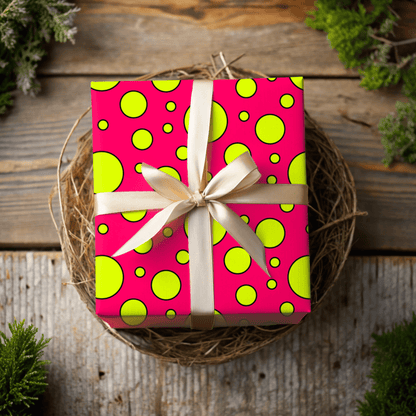 Pop Fizz Dots – Bold Neon Polka Dot Wrapping Paper