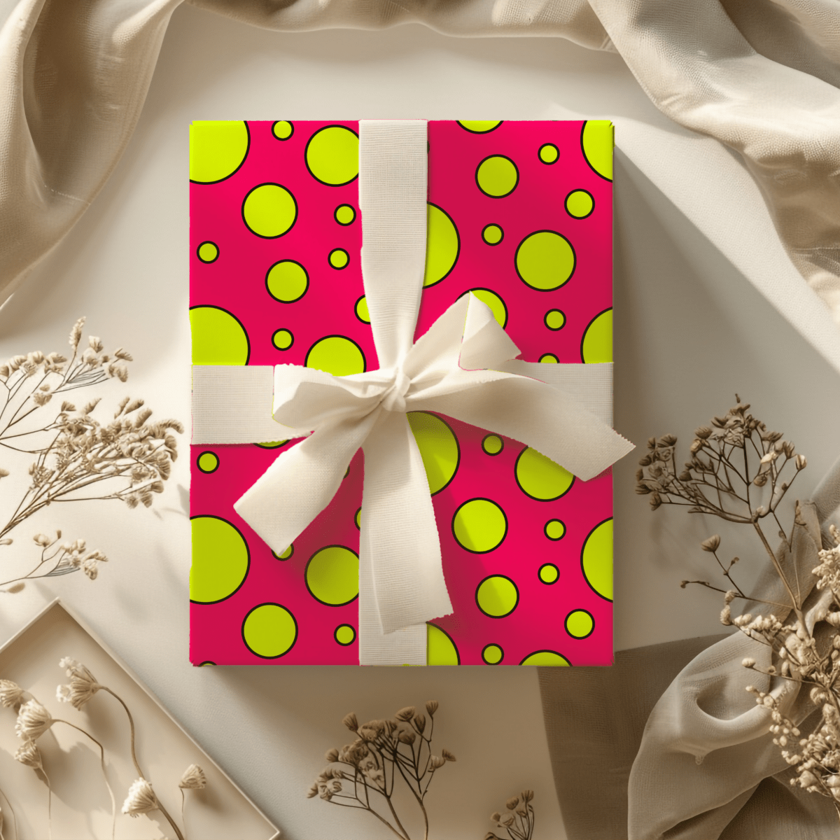 Pop Fizz Dots – Bold Neon Polka Dot Wrapping Paper