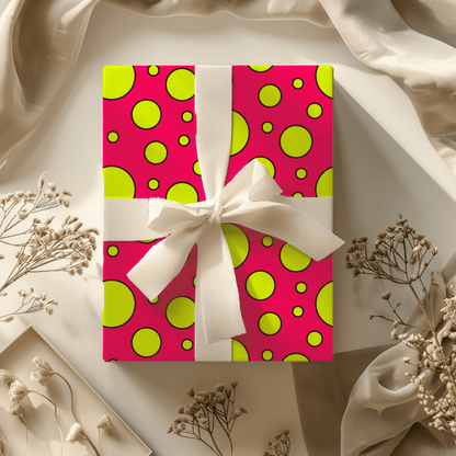 Pop Fizz Dots – Bold Neon Polka Dot Wrapping Paper