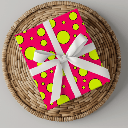 Pop Fizz Dots – Bold Neon Polka Dot Wrapping Paper