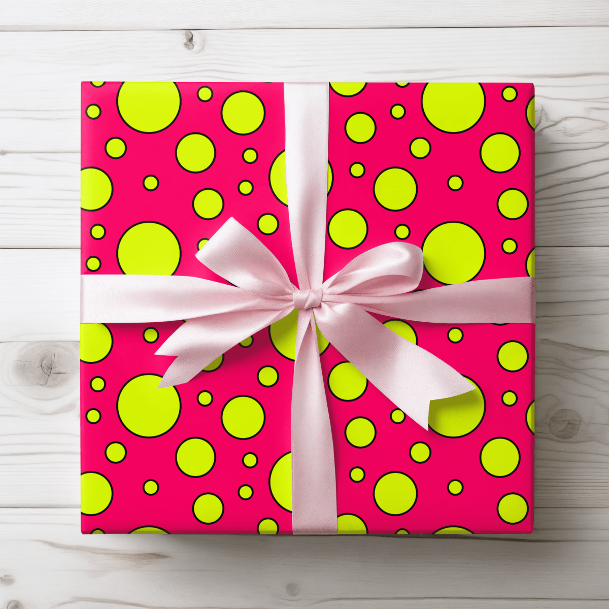 Pop Fizz Dots – Bold Neon Polka Dot Wrapping Paper