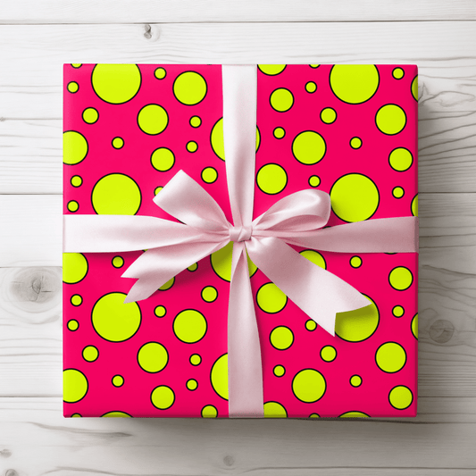 Pop Fizz Dots – Bold Neon Polka Dot Wrapping Paper