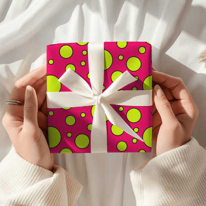 Pop Fizz Dots – Bold Neon Polka Dot Wrapping Paper