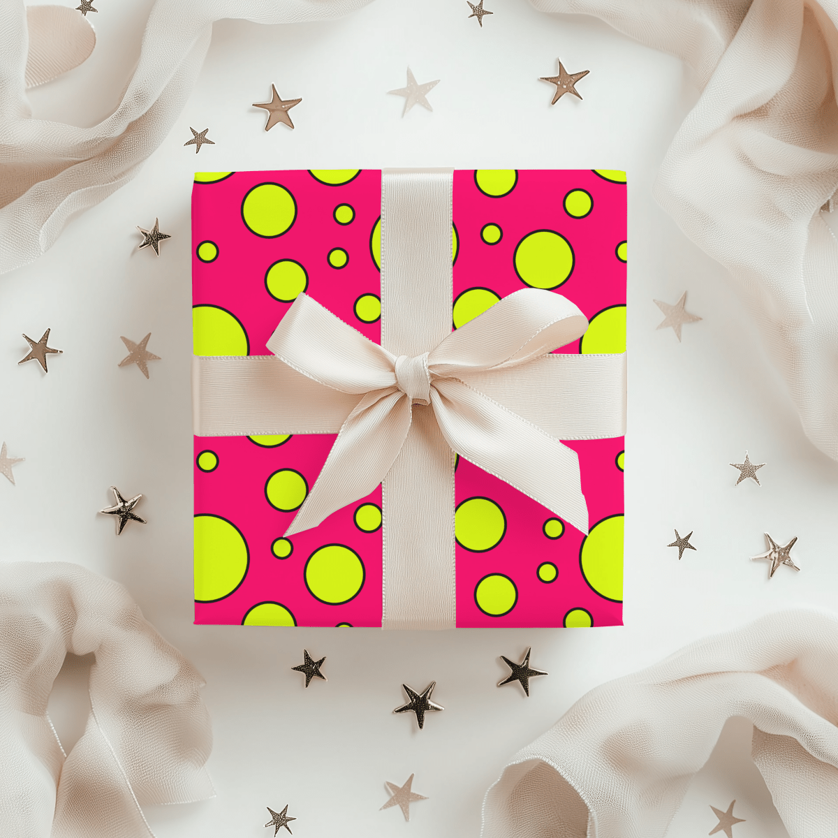 Pop Fizz Dots – Bold Neon Polka Dot Wrapping Paper
