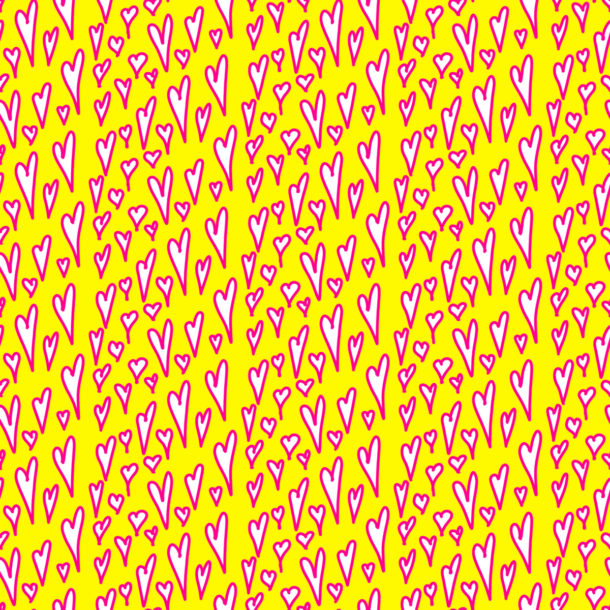 Love Loud – Neon Heart Scribble Wrapping Paper