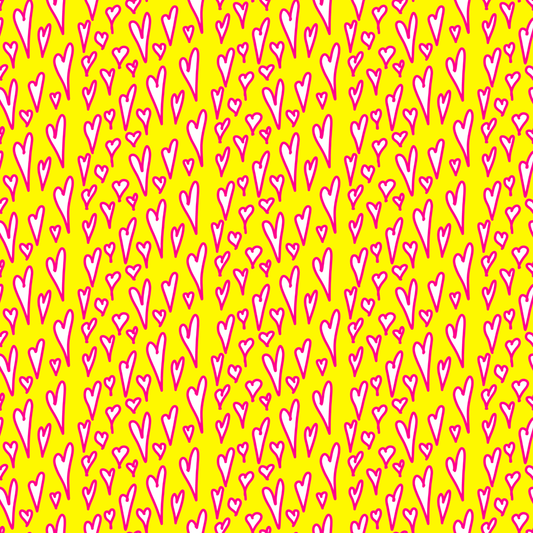 Love Loud – Neon Heart Scribble Wrapping Paper