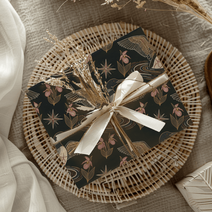 Loon, Lady Slippers and North Star Wrapping Paper