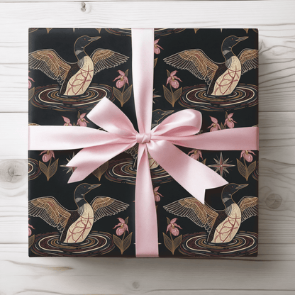 Loon, Lady Slippers and North Star Wrapping Paper