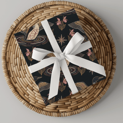 Loon, Lady Slippers and North Star Wrapping Paper