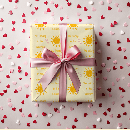 You Belong in the Sunshine Wrapping Paper | Yellow Sun Repeat, Kinder Party Wrap