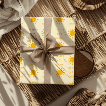 You Belong in the Sunshine Wrapping Paper | Yellow Sun Repeat, Kinder Party Wrap