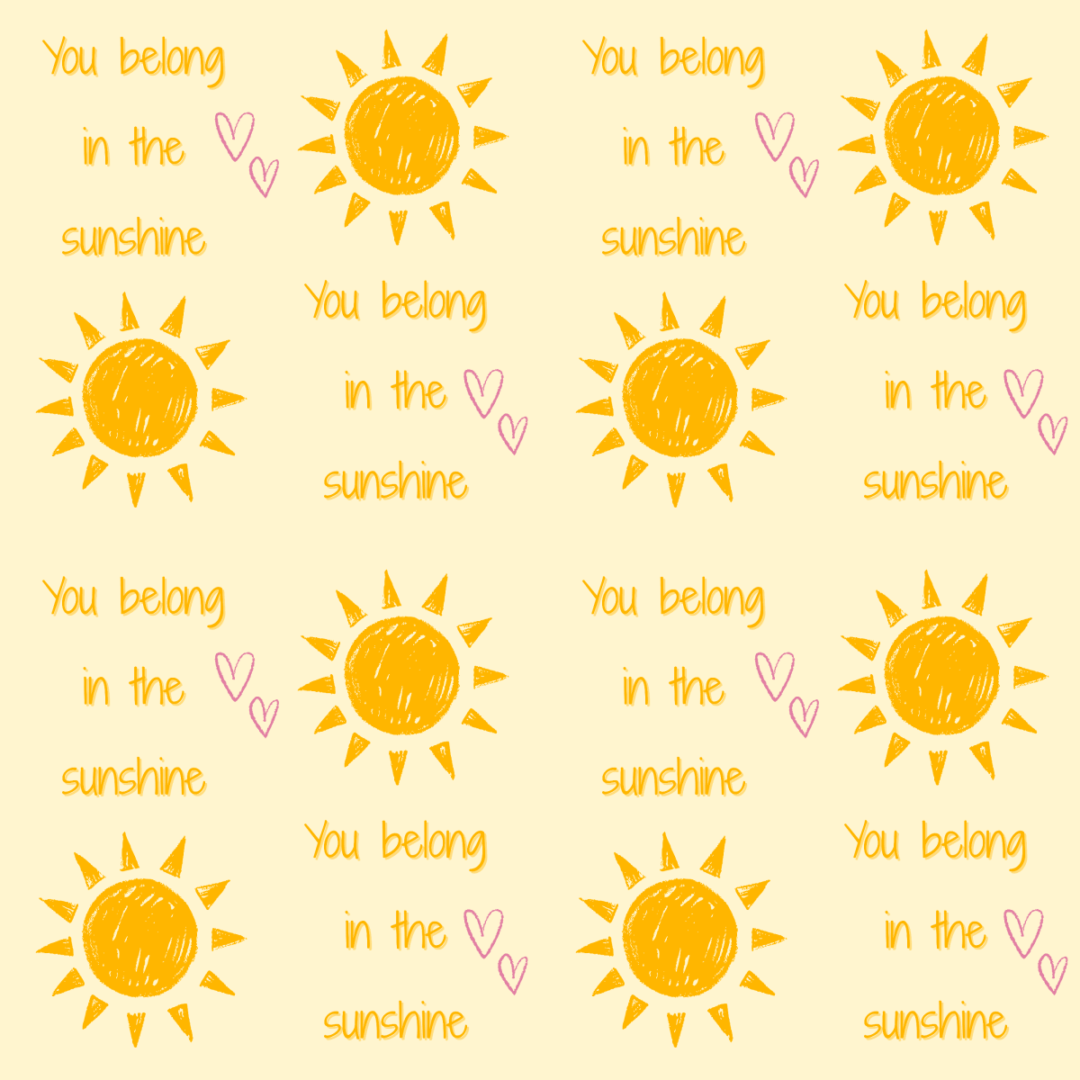 You Belong in the Sunshine Wrapping Paper | Yellow Sun Repeat, Kinder Party Wrap