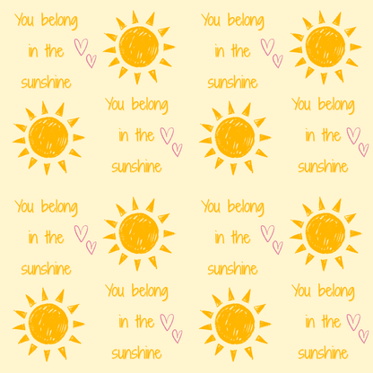 You Belong in the Sunshine Wrapping Paper | Yellow Sun Repeat, Kinder Party Wrap