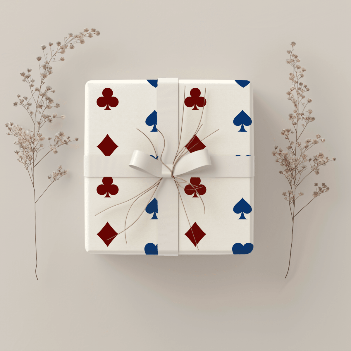Royal Flush – Whimsical Card Suit Wrapping Paper