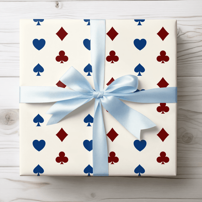 Royal Flush – Whimsical Card Suit Wrapping Paper