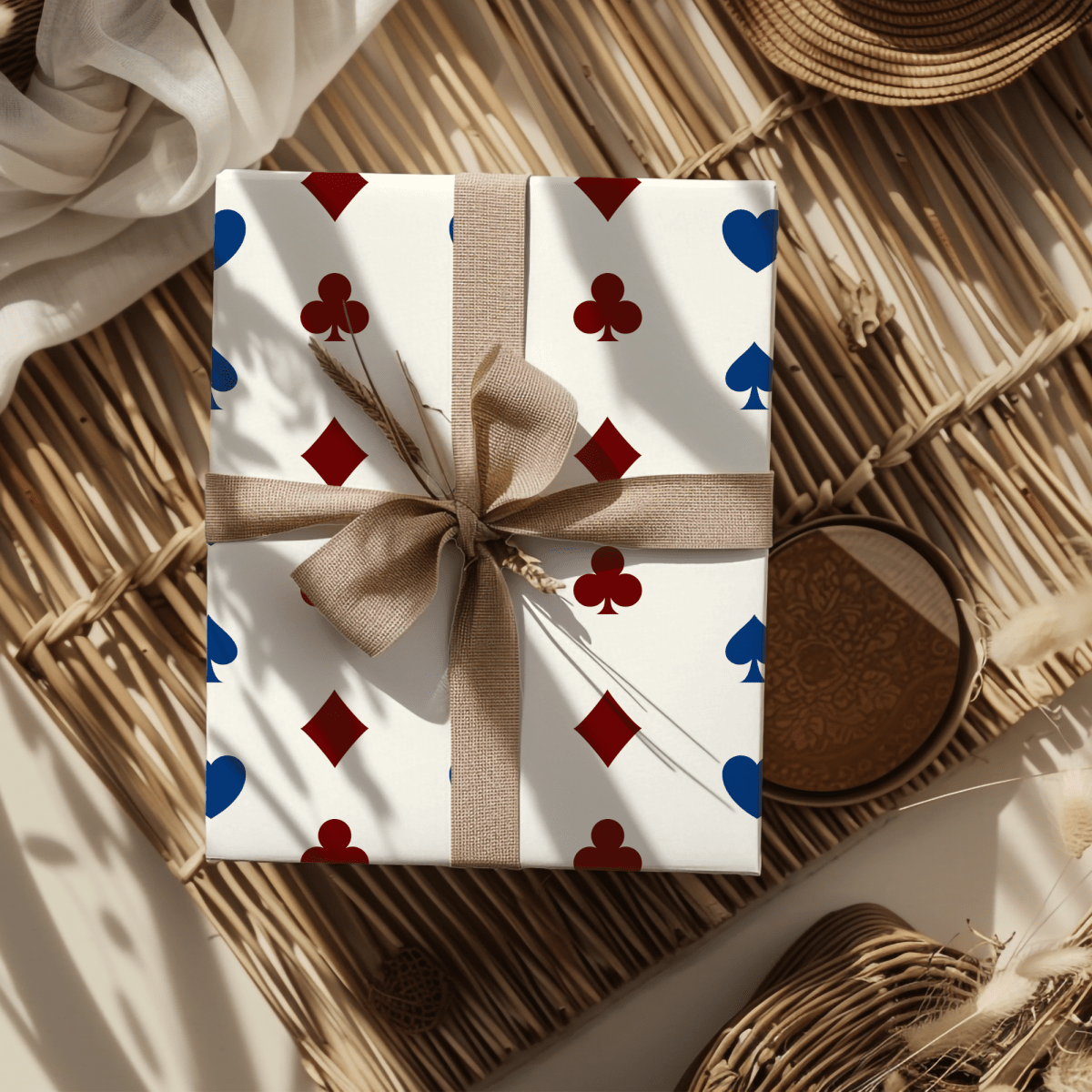 Royal Flush – Whimsical Card Suit Wrapping Paper