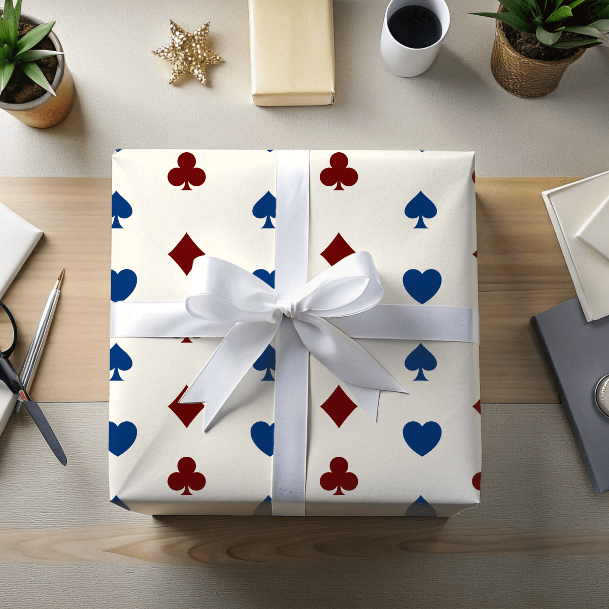 Royal Flush – Whimsical Card Suit Wrapping Paper