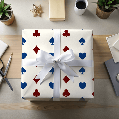 Royal Flush – Whimsical Card Suit Wrapping Paper