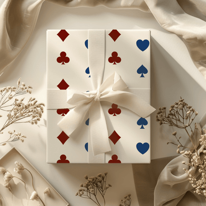 Royal Flush – Whimsical Card Suit Wrapping Paper