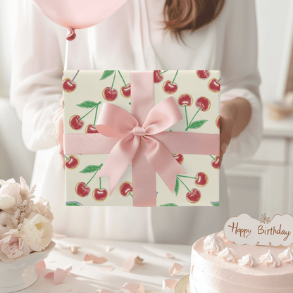 Cherry On Top – Whimsical Vintage Cherry Wrapping Paper