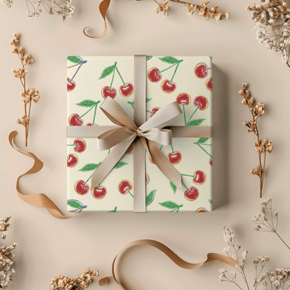 Cherry On Top – Whimsical Vintage Cherry Wrapping Paper