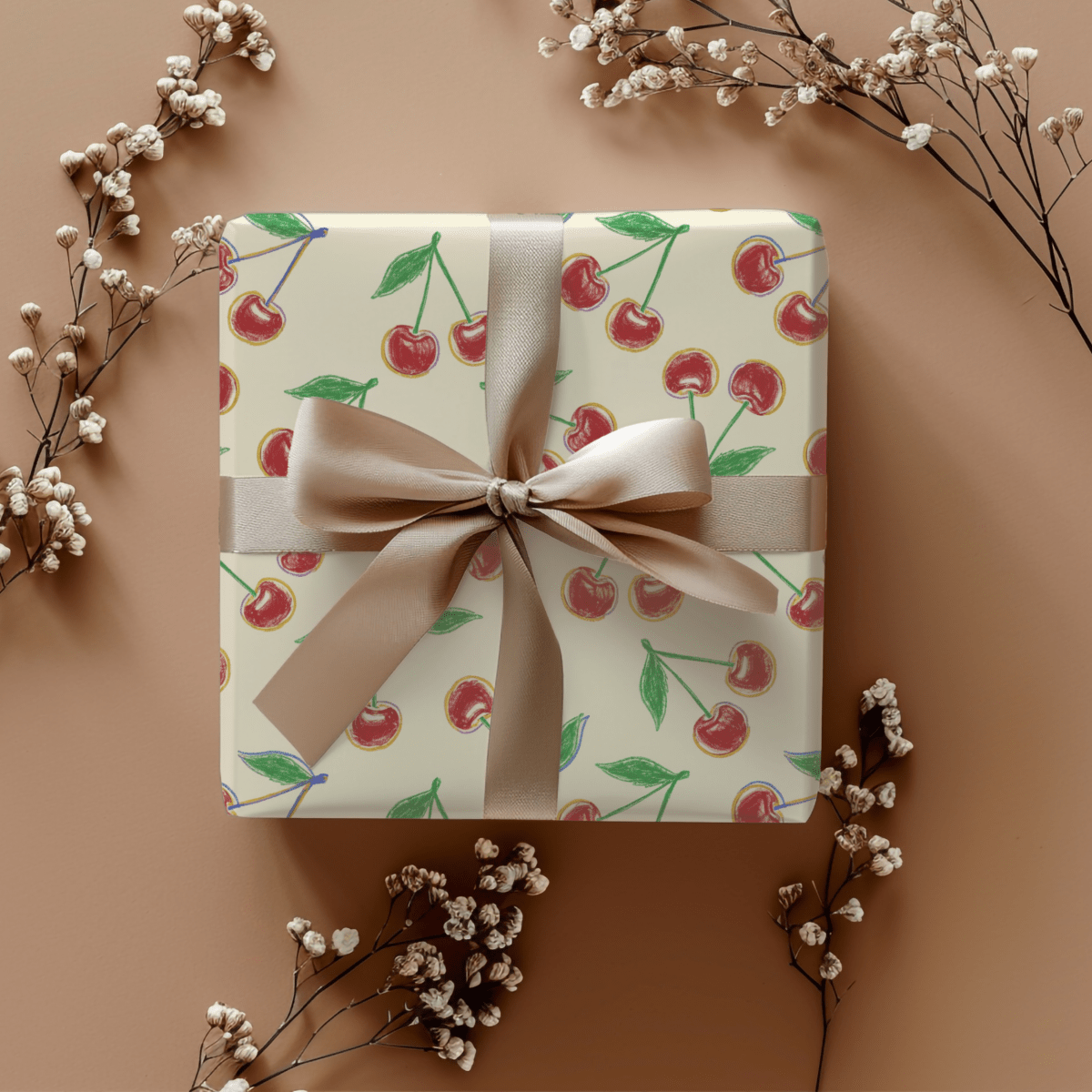 Cherry On Top – Whimsical Vintage Cherry Wrapping Paper