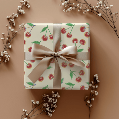 Cherry On Top – Whimsical Vintage Cherry Wrapping Paper