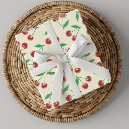 Cherry On Top – Whimsical Vintage Cherry Wrapping Paper