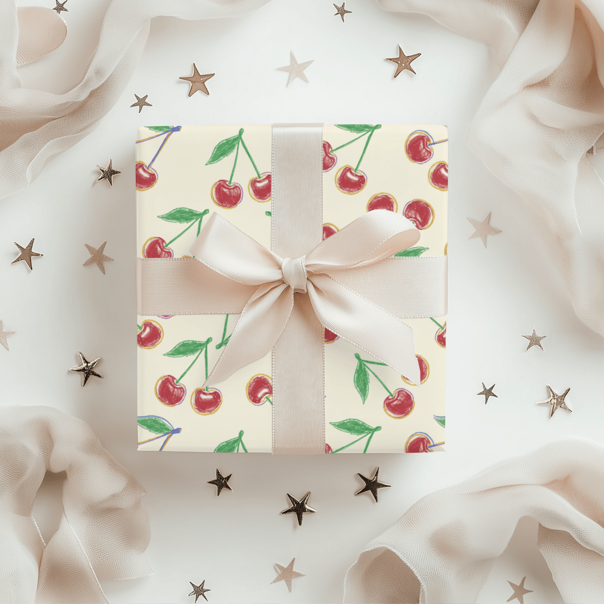 Cherry On Top – Whimsical Vintage Cherry Wrapping Paper
