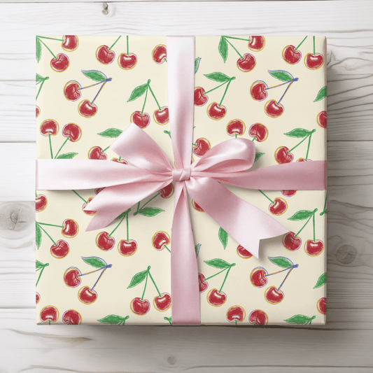 Cherry On Top – Whimsical Vintage Cherry Wrapping Paper