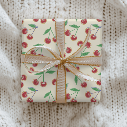 Cherry On Top – Whimsical Vintage Cherry Wrapping Paper