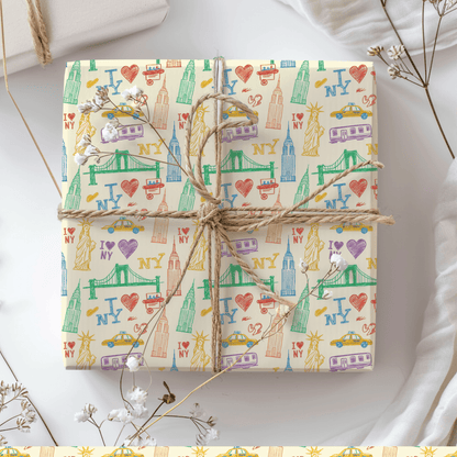 Big Apple Daydreams – NYC Sketchbook Wrapping Paper